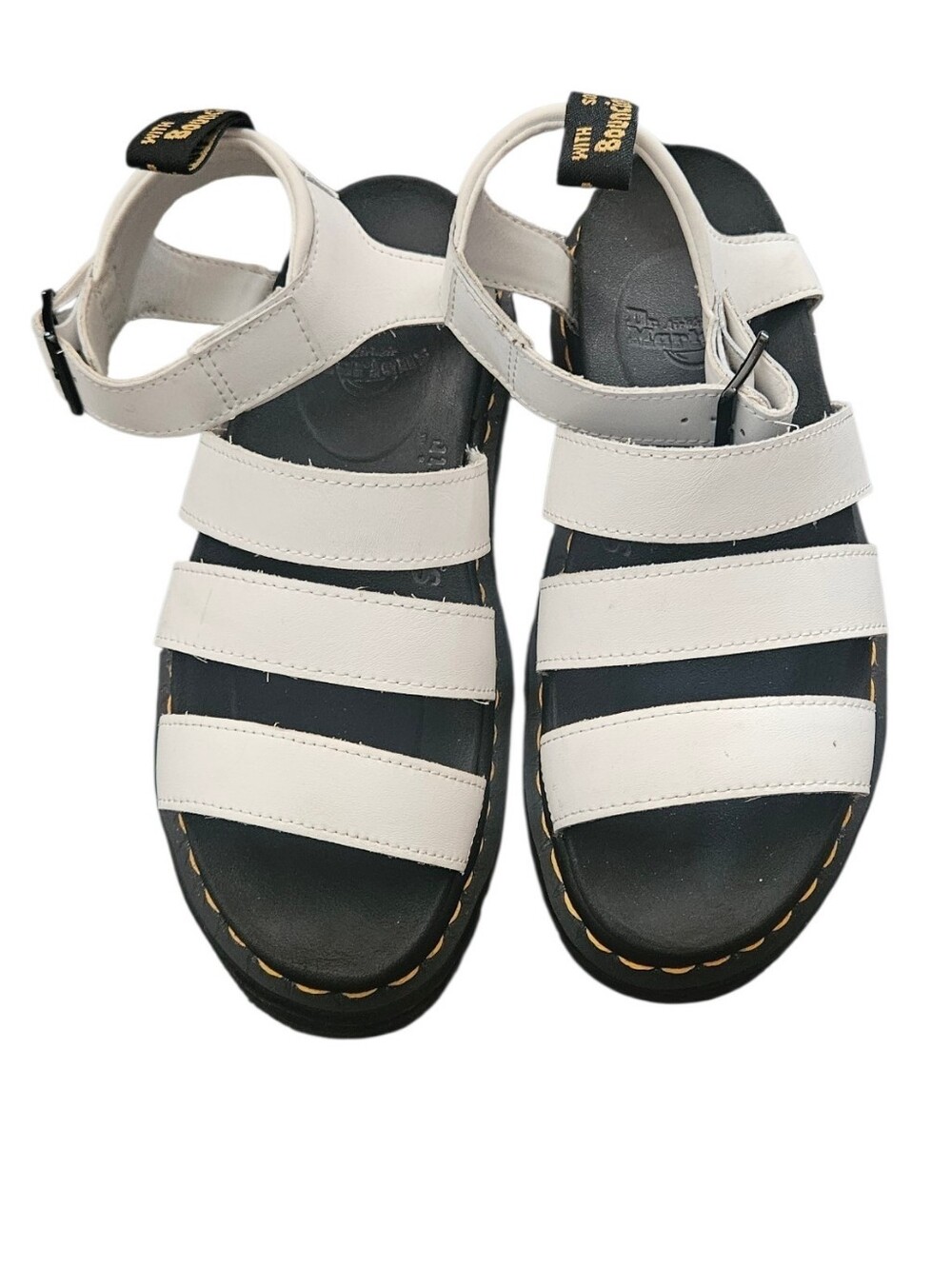 Dr Martens Blaire White Platform Shoes
